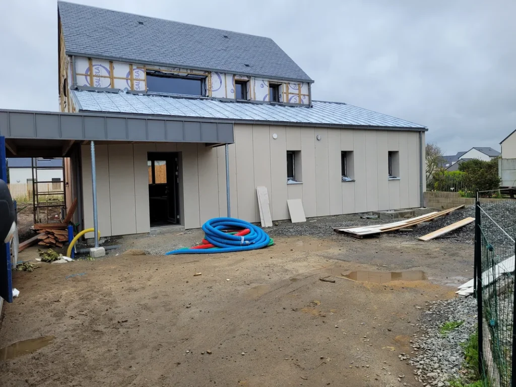 Réalisation couverture, Maison Bois Féliot, Constructeur ossature bois à rennes