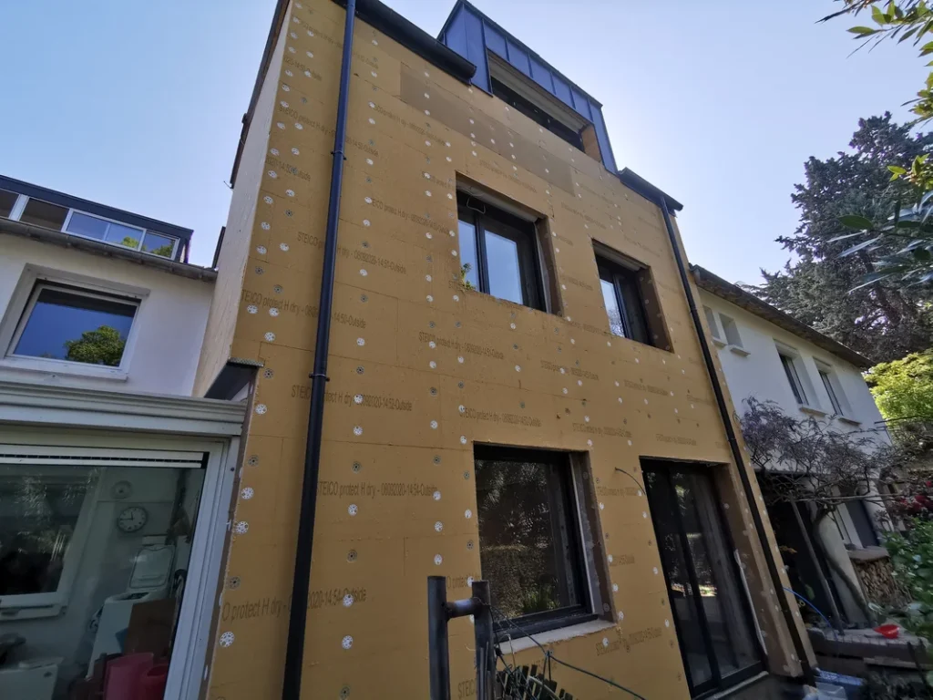 Réalisation isolation, Maison Bois Féliot, Constructeur ossature bois à rennes
