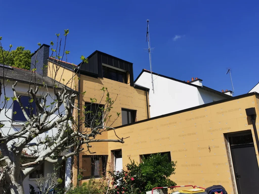 Réalisation isolation, Maison Bois Féliot, Constructeur ossature bois à rennes